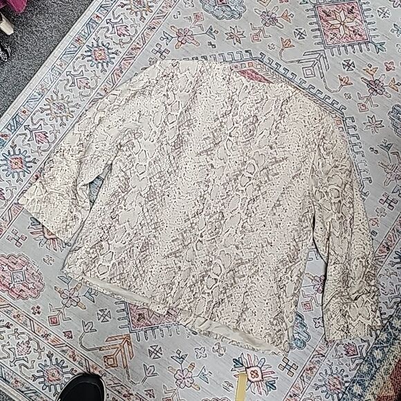 LAURA ASHLEY Snake Print Snake Skin Subtle Animal Print Lightweight Lined Jacket - Picture 8 of 8